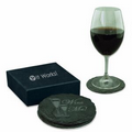 Set of 2 Round Slate Coasters